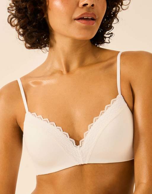 Stripe and Stare Zigzag lace demi bra in white, 5 of 7