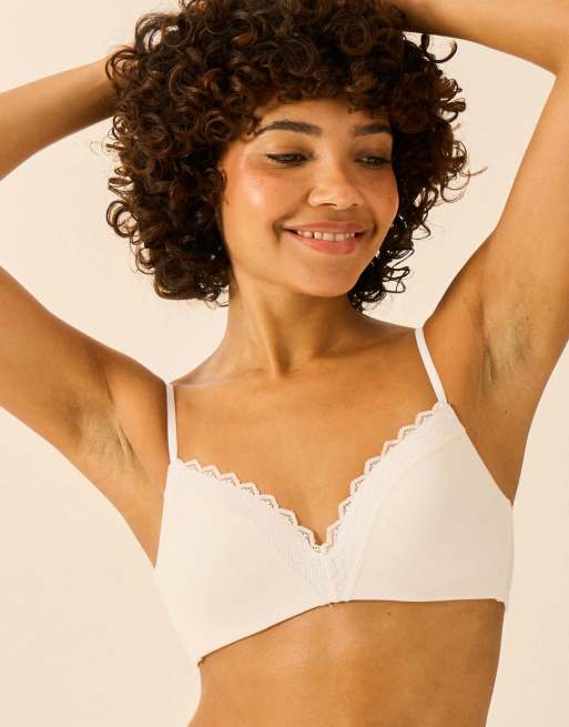 Stripe and Stare Zigzag lace demi bra in white, 7 of 7