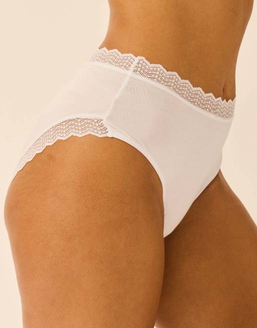 Stripe and Stare Zigzag lace high rise knicker four pack in multi, 4 of 7