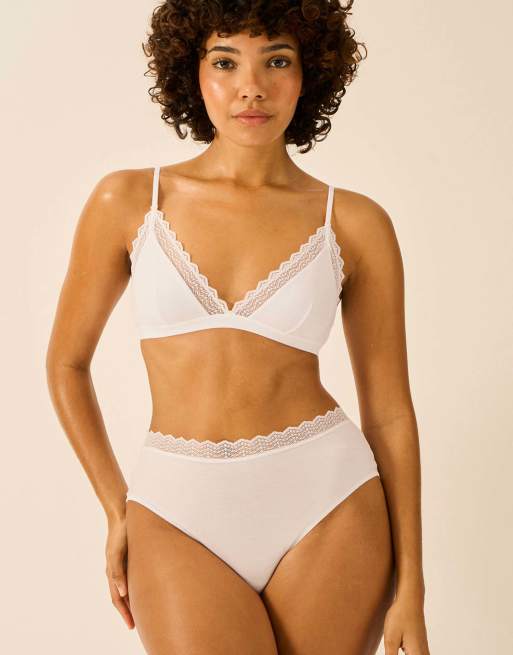 Stripe and Stare Zigzag lace high rise knicker four pack in multi, 7 of 7