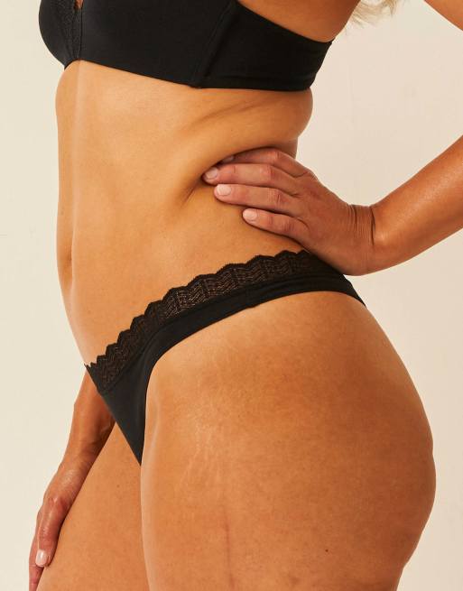 Stripe and Stare Zigzag lace thong four pack in multi, 5 of 5