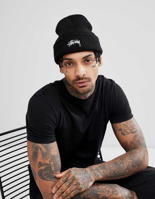 Stussy Beanie With Logo In Black