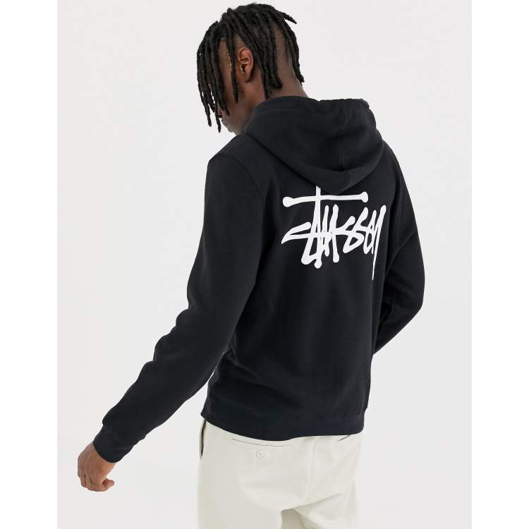 Stussy Hoodie met print op de achterkant in zwart