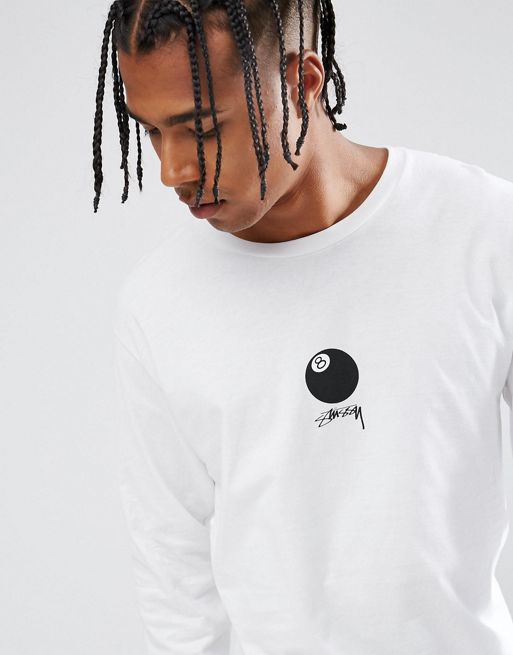 Stussy Heavy Pique Long Sleeve Polo Shirt With Logo Collar, $84, Asos