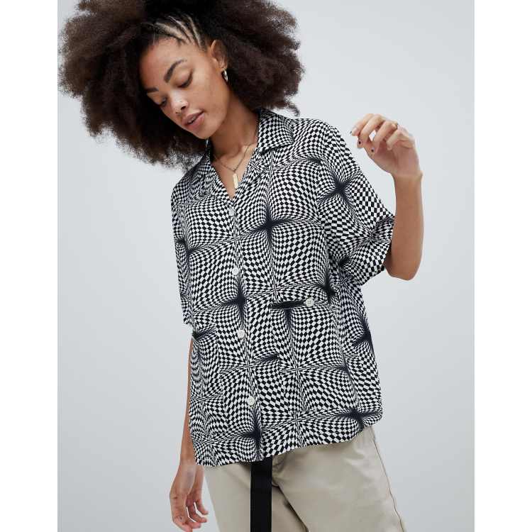 Stussy Oversized Shirt In Psychedelic Print