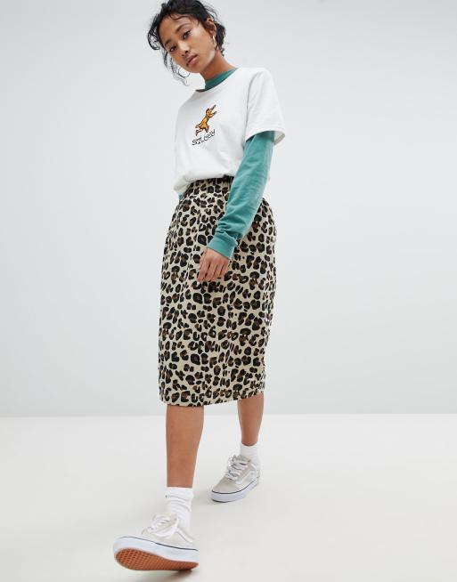 Stussy Pencil Skirt In All Over Leopard Print | ASOS