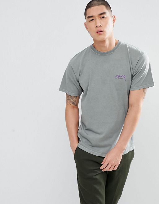 Stussy Pigment Dyed T-Shirt With Designs Logo Back Print
