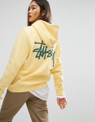 Stussy - Sweat à capuche manches longues avec poche et imprimé au dos