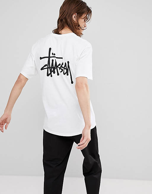 Stussy T-Shirt With Back Logo Print In White