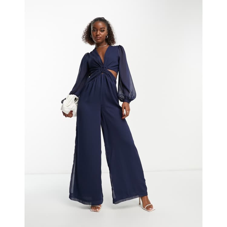 Navy 2025 evening jumpsuit