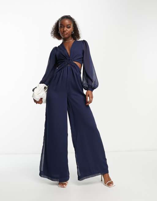 Asos navy cheap blue jumpsuit