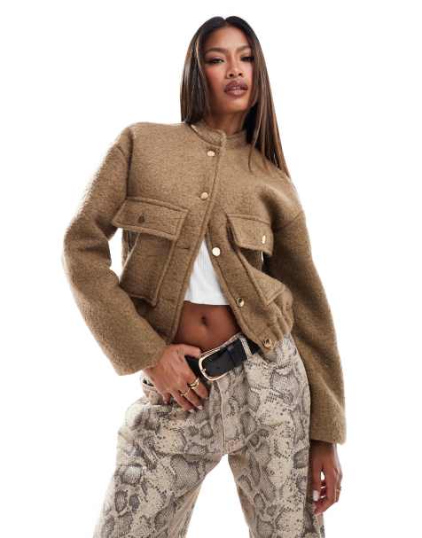 Style Cheat - Bomber en bouclé - Kaki - view 1