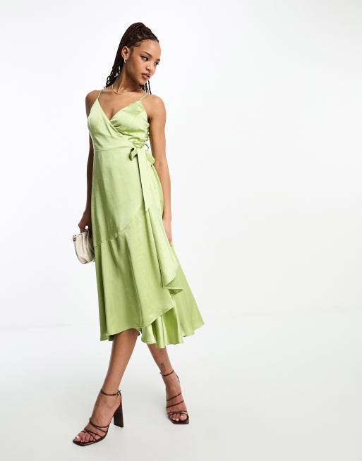 Lime Green Cowl Neck Cami - Satin Cami - Backless Satin Top - Lulus