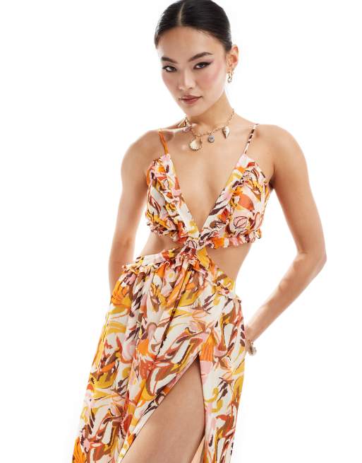 Style Cheat cut out maxi dress floral print | ASOS