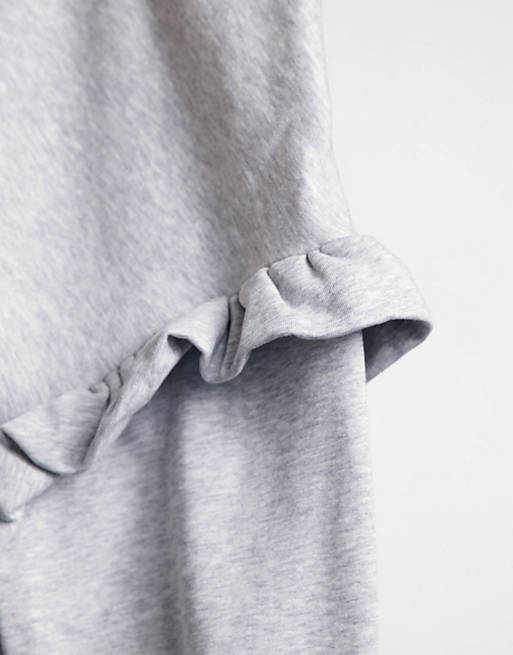 Style Cheat frill sleeve sweatshirt in grey 