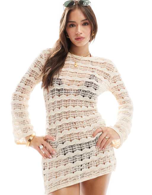 Style Cheat – Häkel-Minikleid in Creme 