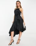 [Style Cheat] Style Cheat halterneck ruffle midi dress in black 6 Black