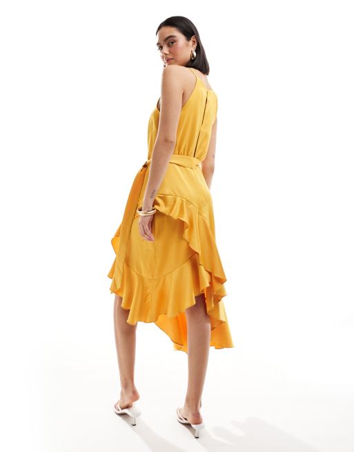 ワンピース ETMON Back Point Ring Strap Dress, Vanilla Yellow Sundazed Yellow Strap Back Dress | Beginning Boutique US