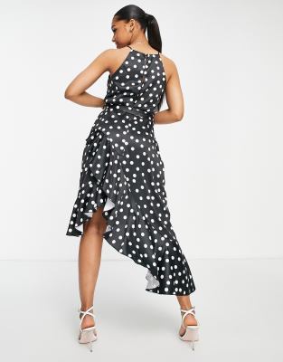 halter neck dress polka dot