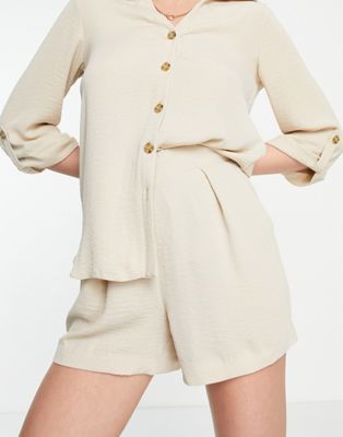 Style Cheat high-waisted short co-ord in taupe