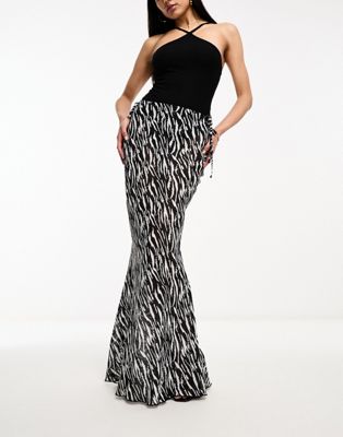 Style Cheat maxi skirt in zebra print - ASOS Price Checker