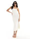 [Style Cheat] Style Cheat knitted bandeau midi dress in cream-White M CREAM