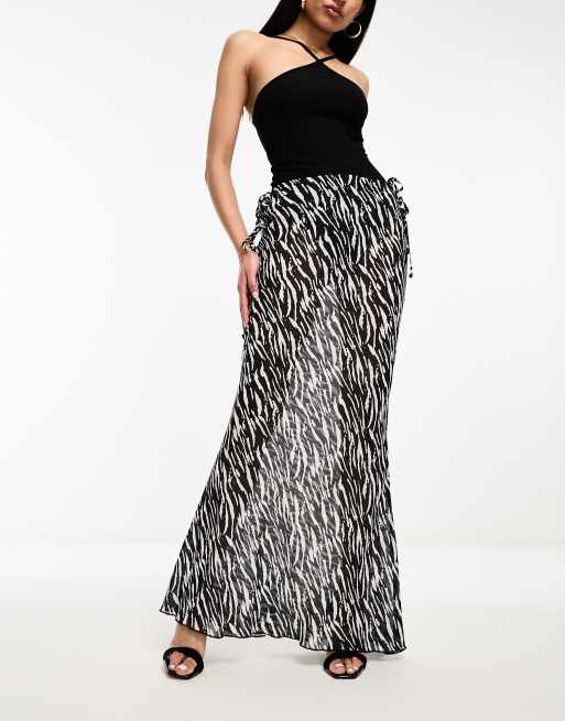 Lange rok zebra online print