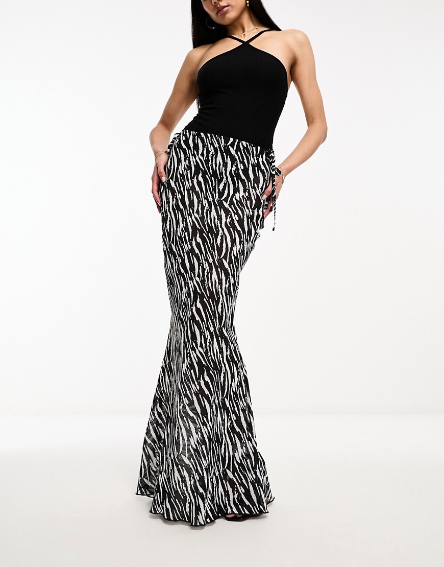Style Cheat Maxi Skirt In Zebra Print-multi
