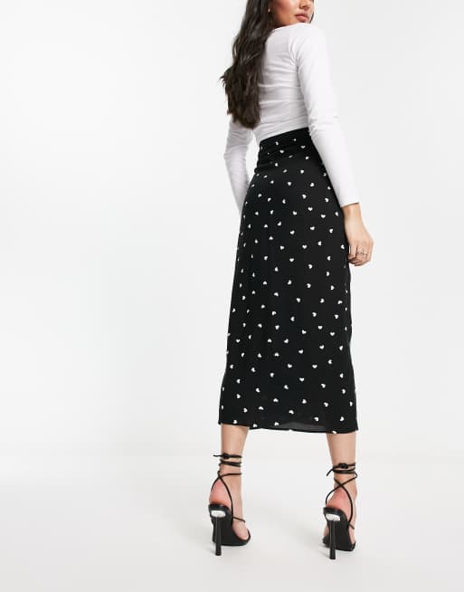 Black heart midi skirt sales