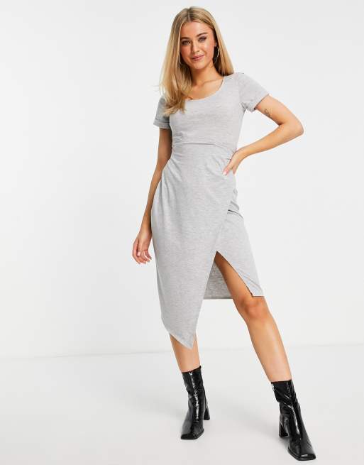 Style Cheat - Naomi - Robe cache-cœur - Gris