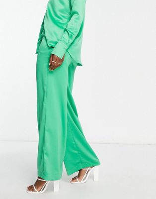 Style Cheat wide leg trouser co-ord in vibrant green - ASOS Price Checker