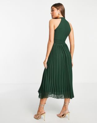 midaxi pleated dress