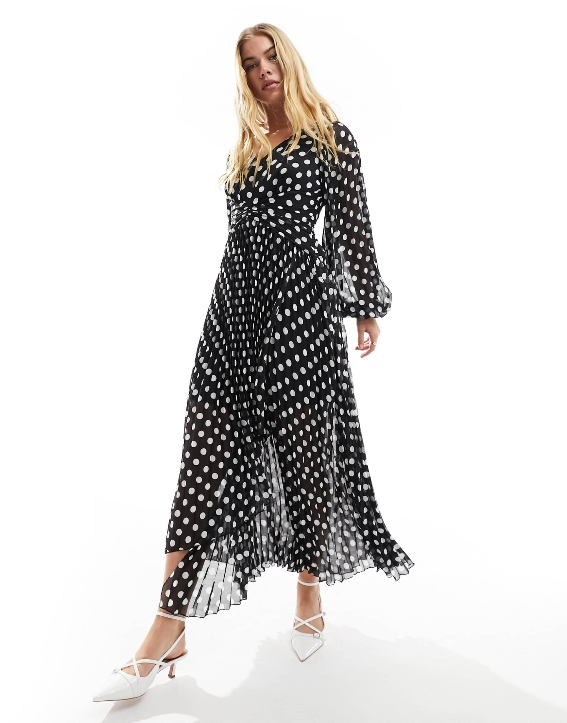 style cheat polka dot midaxi dress