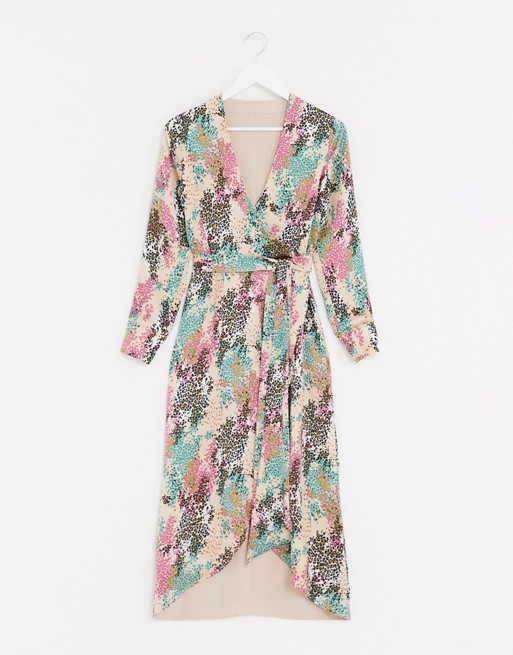 Style Cheat reversible tie side maxi dress in contrast summer floral print