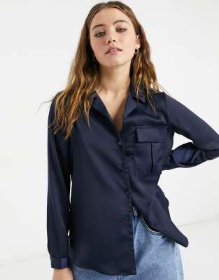 satin button down blouse