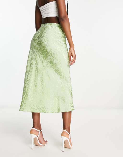 jacquard midi high waist skirt