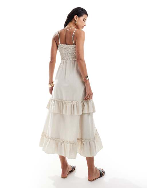 chinese dress ladies Sunday 100% Cotton Maxi Dress in Cream main image 1