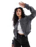 Style Cheat tailored bomber jacket in grey