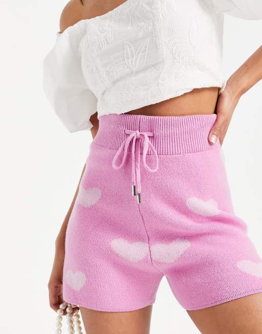 Pink 2024 knit shorts