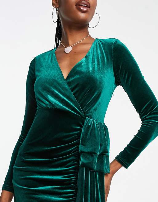 sachin and babi light blue dress Hunter Green Velvet Samantha Dress