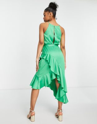Vestito midi allacciato al collo verde brillante - Style Cheat  donna Verde - immagine2