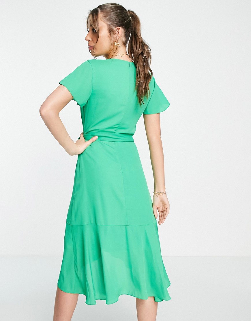 Vestito midi avvolgente verde vibrante - Style Cheat  donna Verde - immagine3