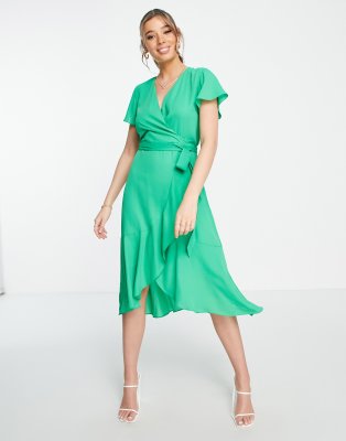 Vestito midi avvolgente verde vibrante - Style Cheat  donna Verde - immagine2