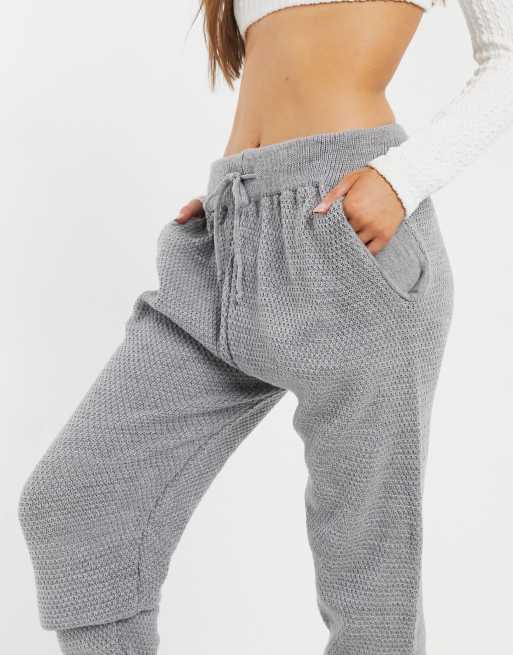 C-Able Waffle Knit Joggers - Heather Grey