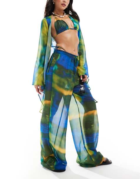 Style Cheat – Weit geschnittene Strand-Hose mit Marmormuster, Kombiteil - view 1