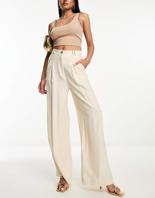 Style Cheat wide leg pants in cream