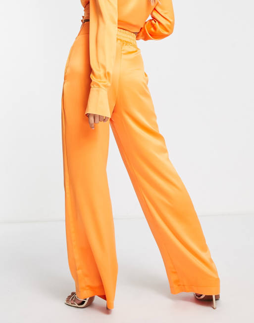 Style Cheat wide leg trouser co-ord in tangerine