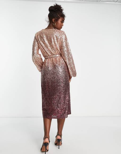 Pink ombre sequin dress sale