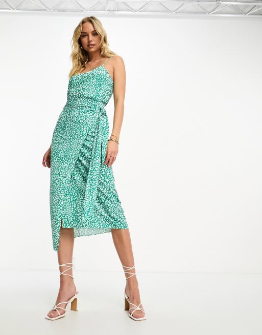 Style Cheat wrap midi skirt in green animal spot - part of a set