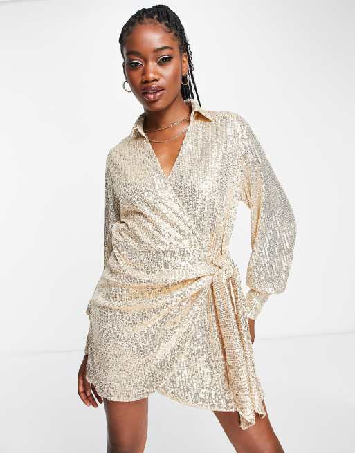 Shirt dress hot sale sequin